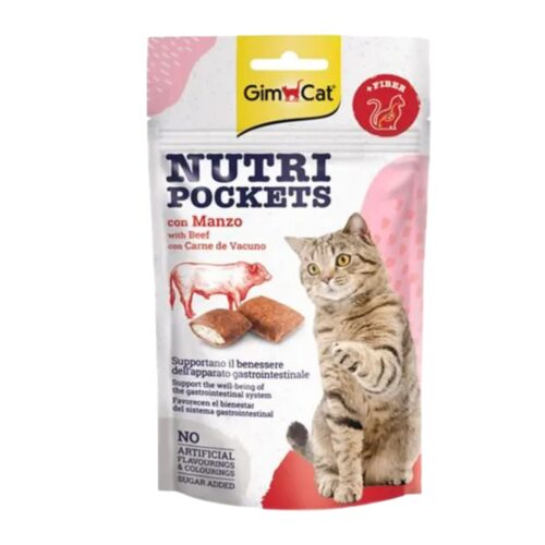 تشویقی گربه برند Gim Cat جیم کت مدل گوشت گاو وزن 60 گرم